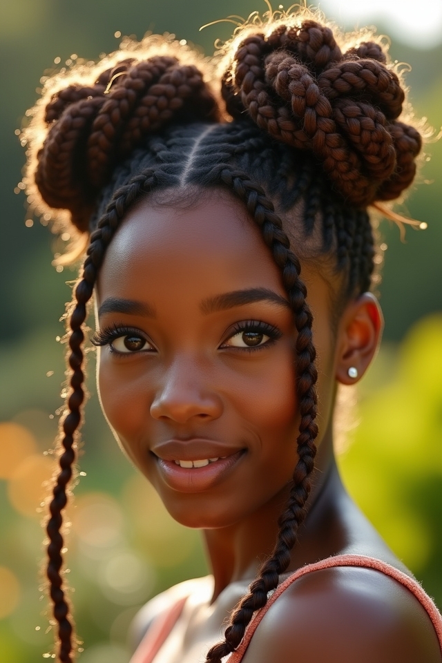 braided space bun styles