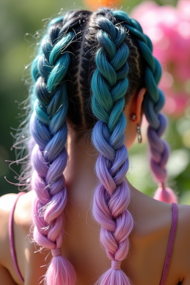 colorful braided hairstyle ideas