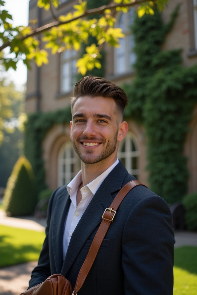 confident sophisticated ivy league hairstyle