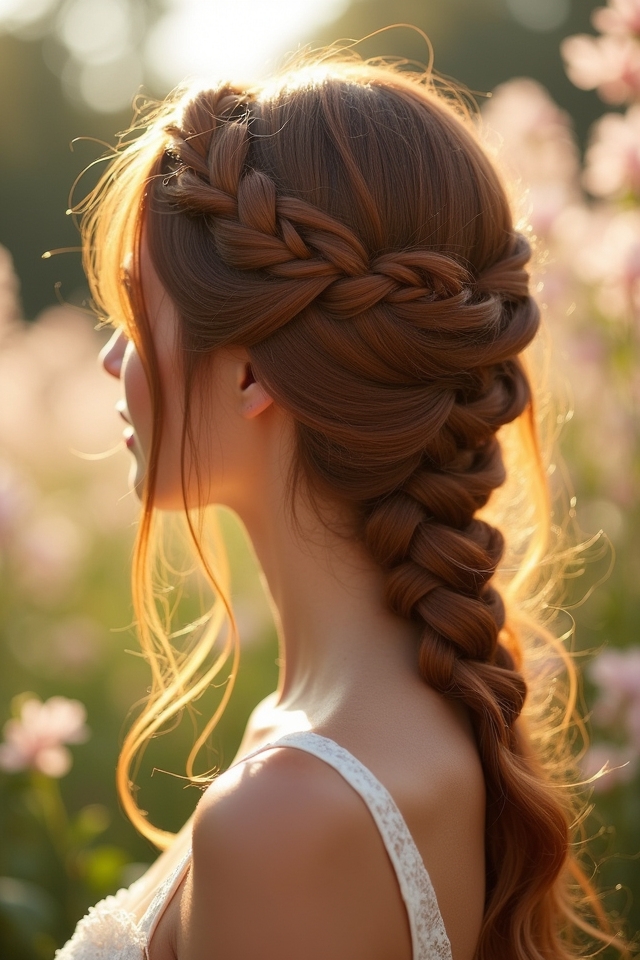 crown braid with relaxed ends