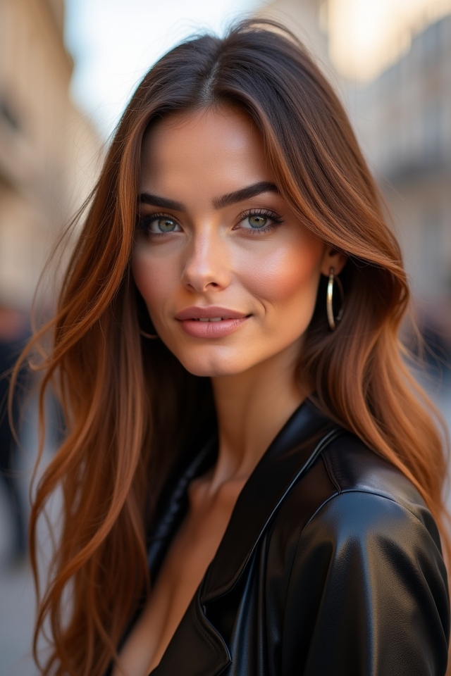 elegant face framing layers