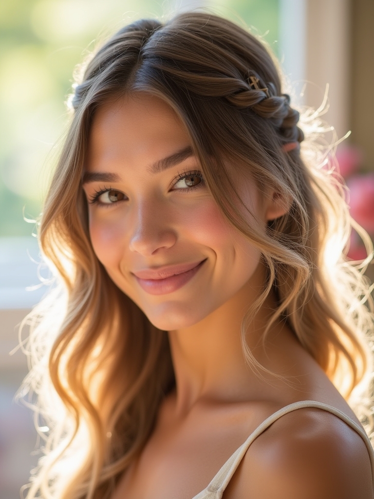 elegant twisted half updo