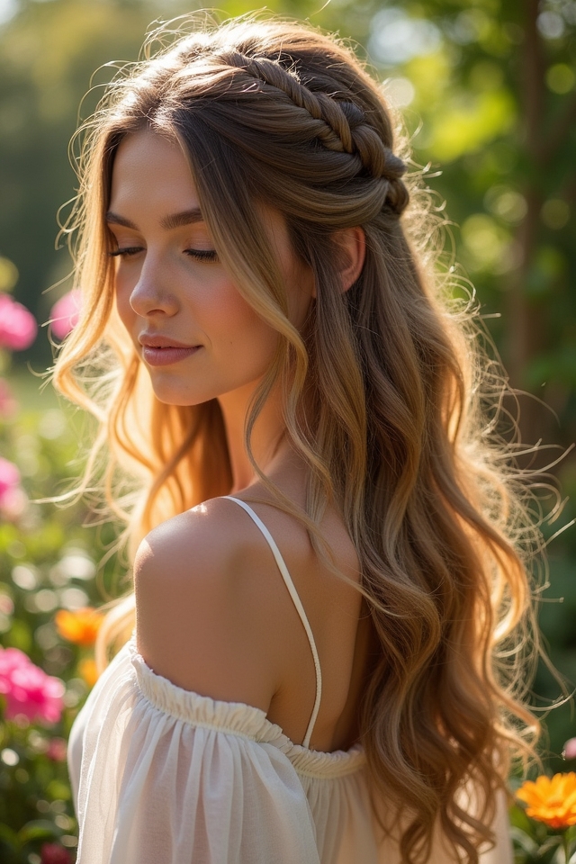 half up twisted braid