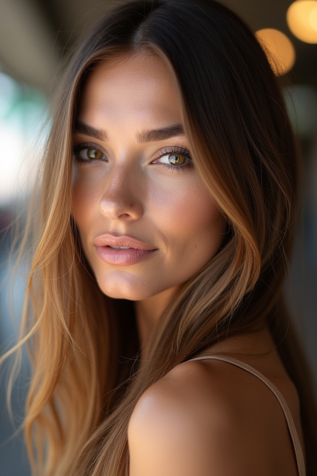 highlighted straight hair styles