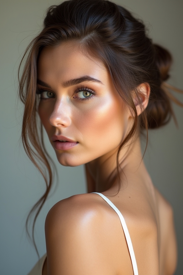 messy bun with texture