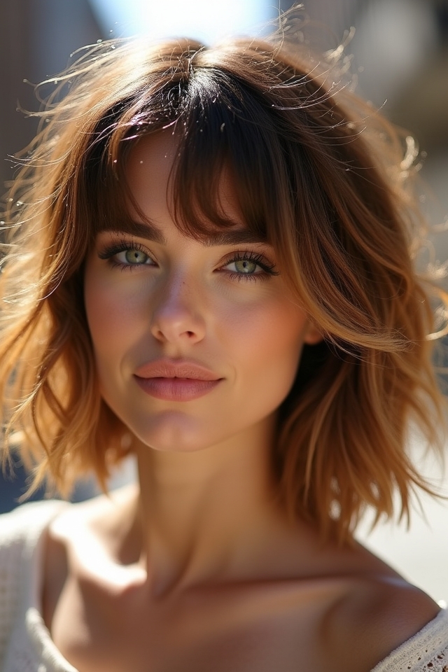 playful wavy bob hairstyle