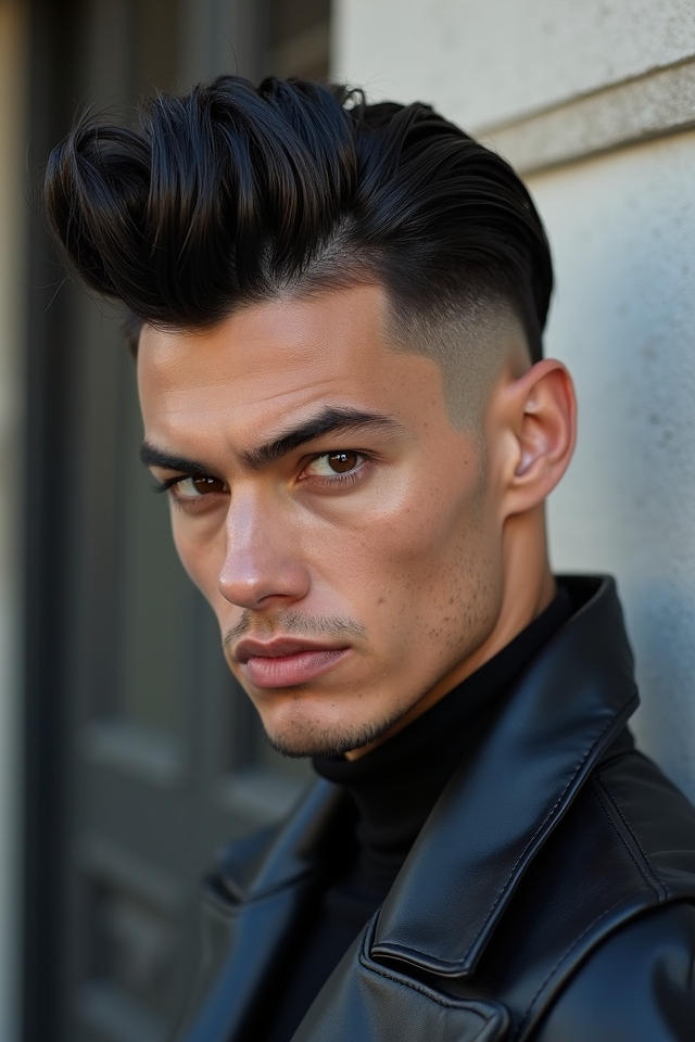 pompadour slick back style