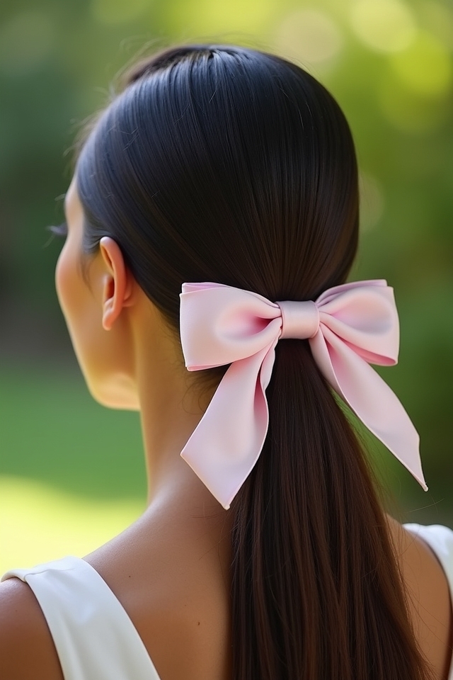 ponytail style with bow