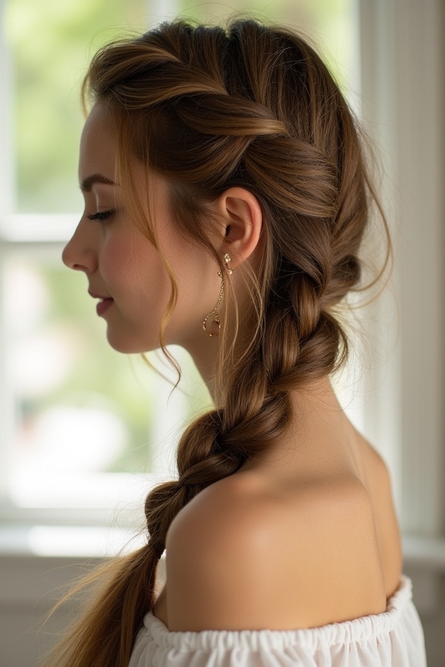 quick cute side braid
