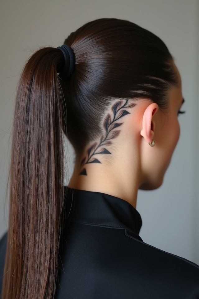 sleek ponytail with undercut