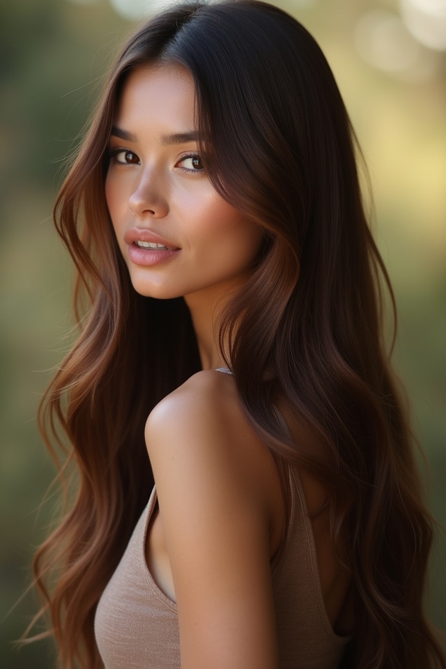 sleek shiny straight hair