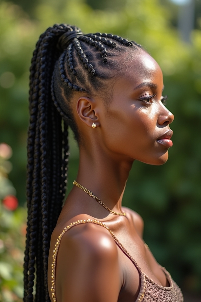 stylish cornrowed ponytail options