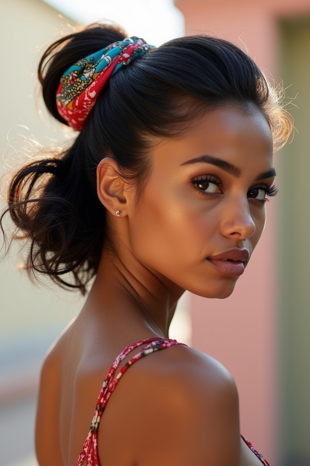 stylish ponytail hair wraps