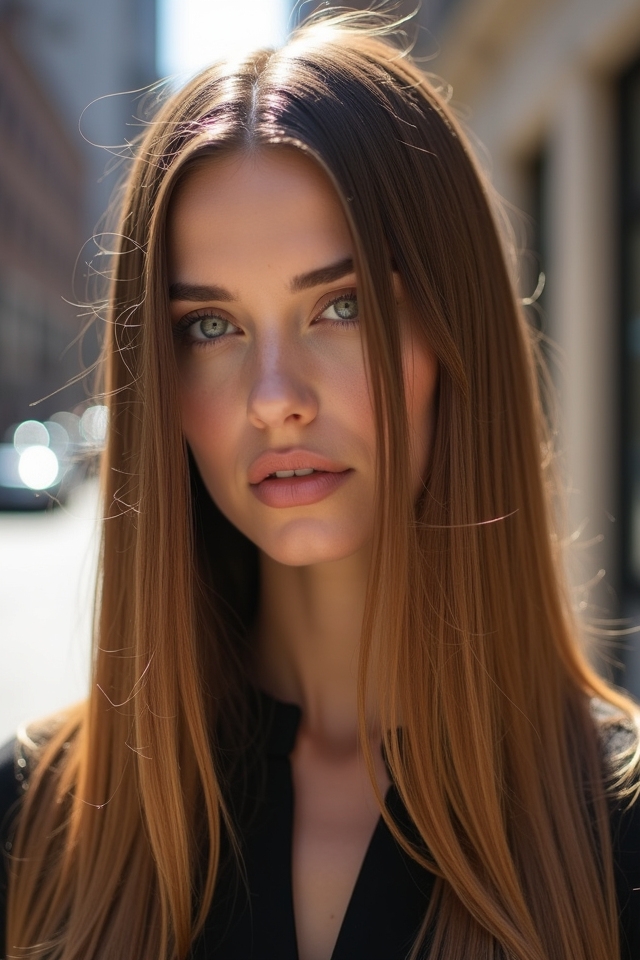 timeless center parted elegance