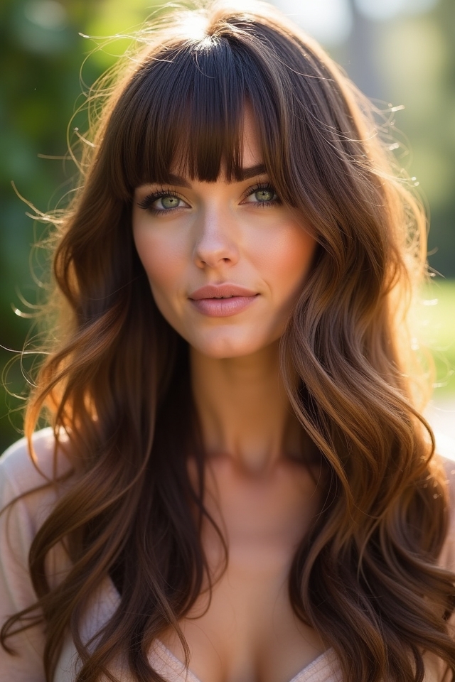 transformative layered curtain bangs