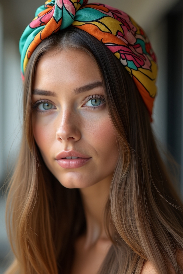 vibrant hair scarf styles